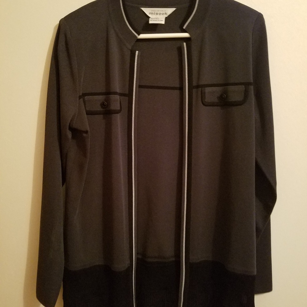 Misook XS brown and black cardigan jacket blazer